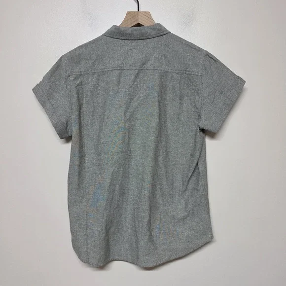 Bridge & Burns The Bea Short Sleeve Button Up Shirt Sage Chambray Sz M NWT $108 - Picture 5 of 8